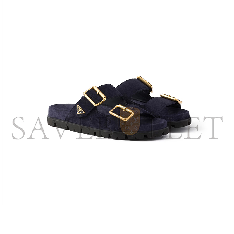 PRADA SUEDE STRAP SLIDES 1XX692 PRADA SUEDE STRAP SLIDES 1XX692